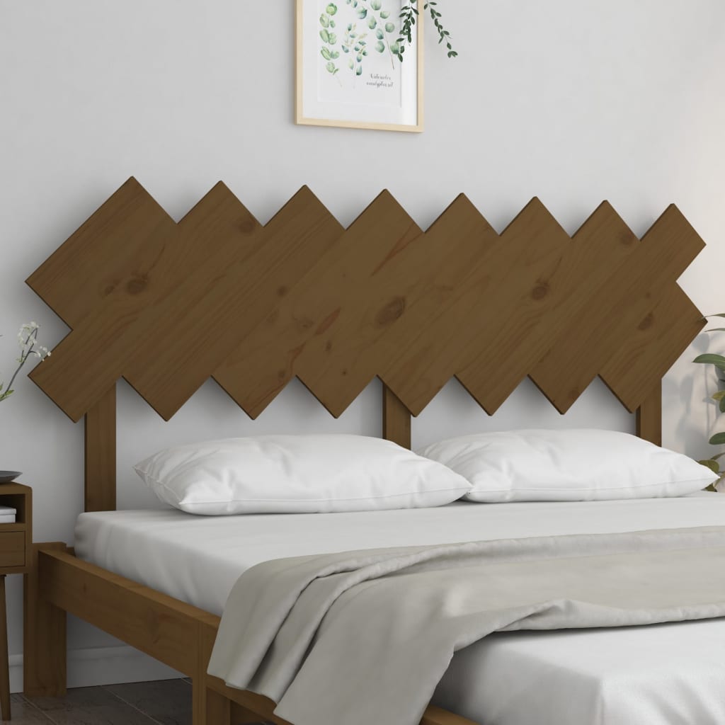 Bed headboard honey brown 159.5x3x80.5 cm solid pine wood