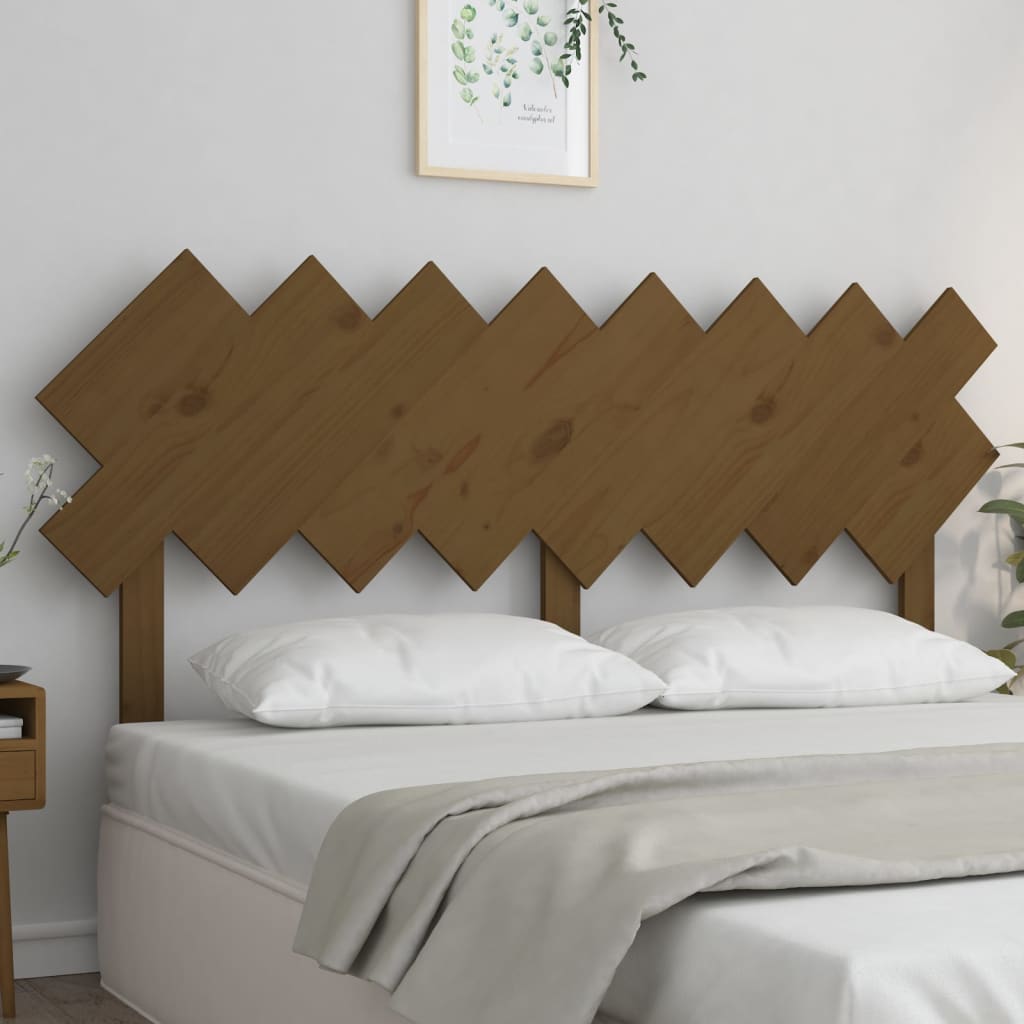Bed headboard honey brown 159.5x3x80.5 cm solid pine wood