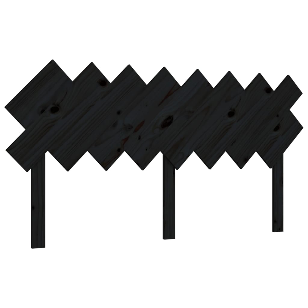 Bed Headboard Black 159.5x3x80.5 cm Solid Pine