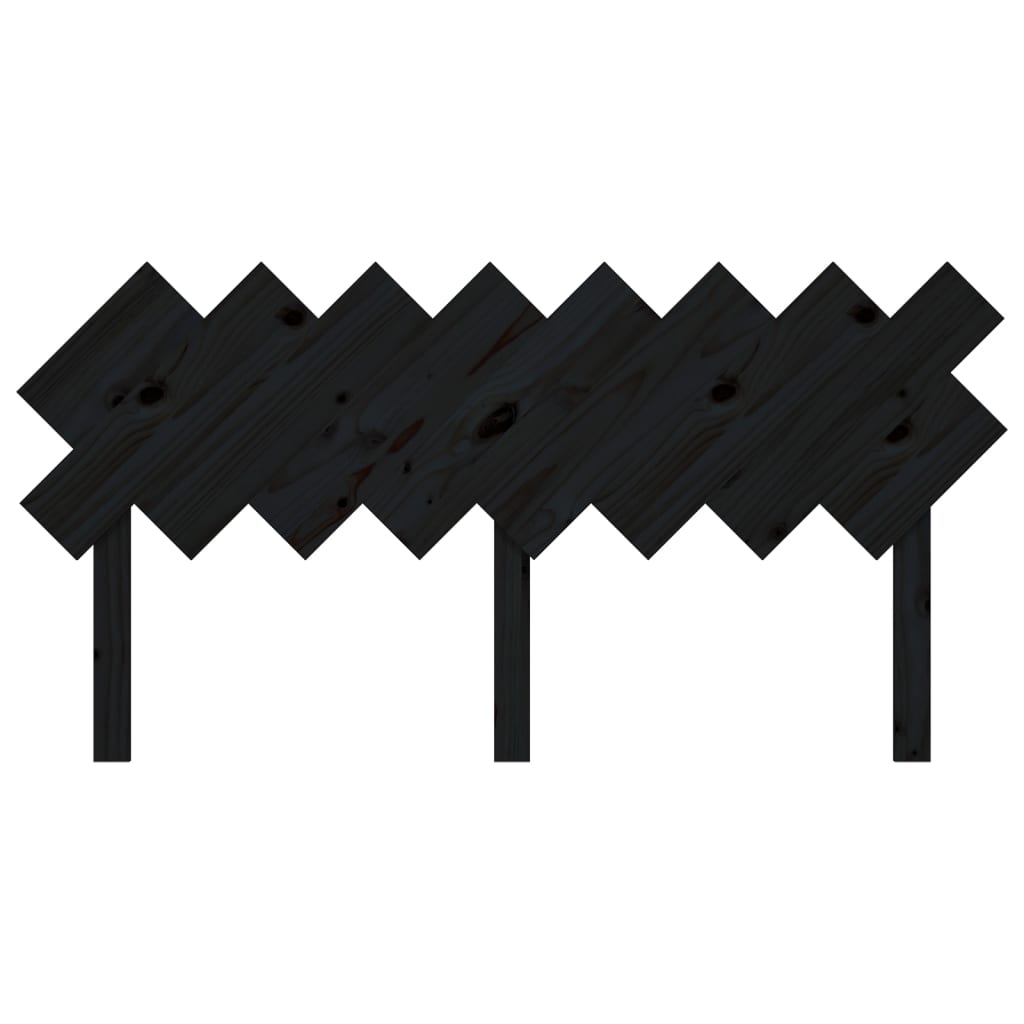 Bed Headboard Black 159.5x3x80.5 cm Solid Pine