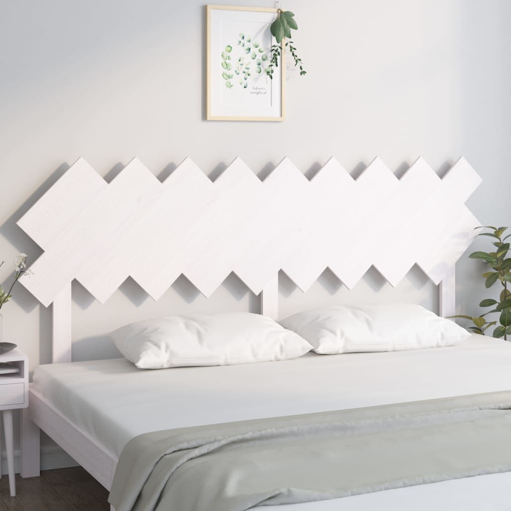 Bed Headboard White 178x3x80.5 cm Solid Pine