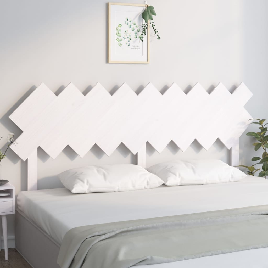 Bed Headboard White 178x3x80.5 cm Solid Pine