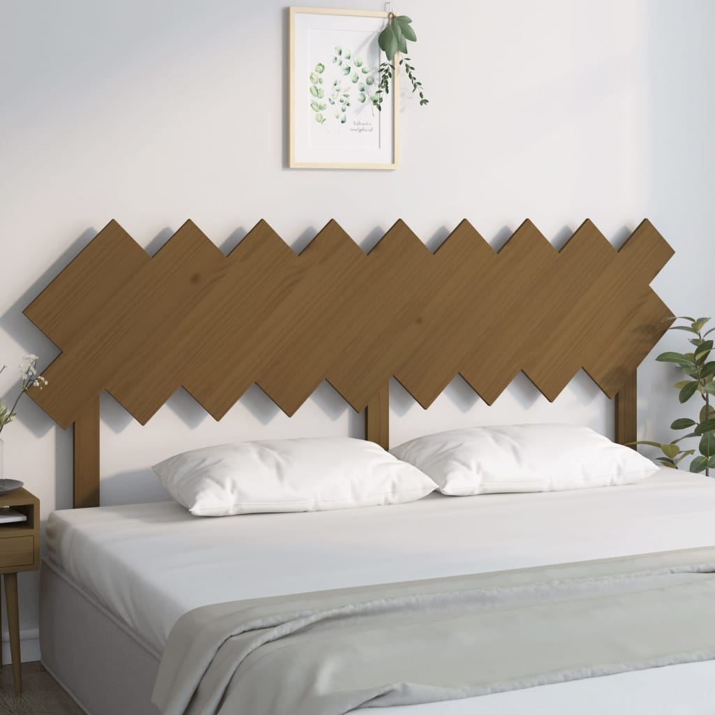 Bed headboard honey brown 178x3x80.5 cm solid pine wood
