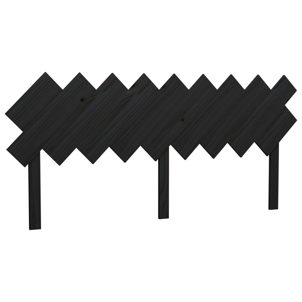 Bed Headboard Black 178x3x80.5 cm Solid Pine