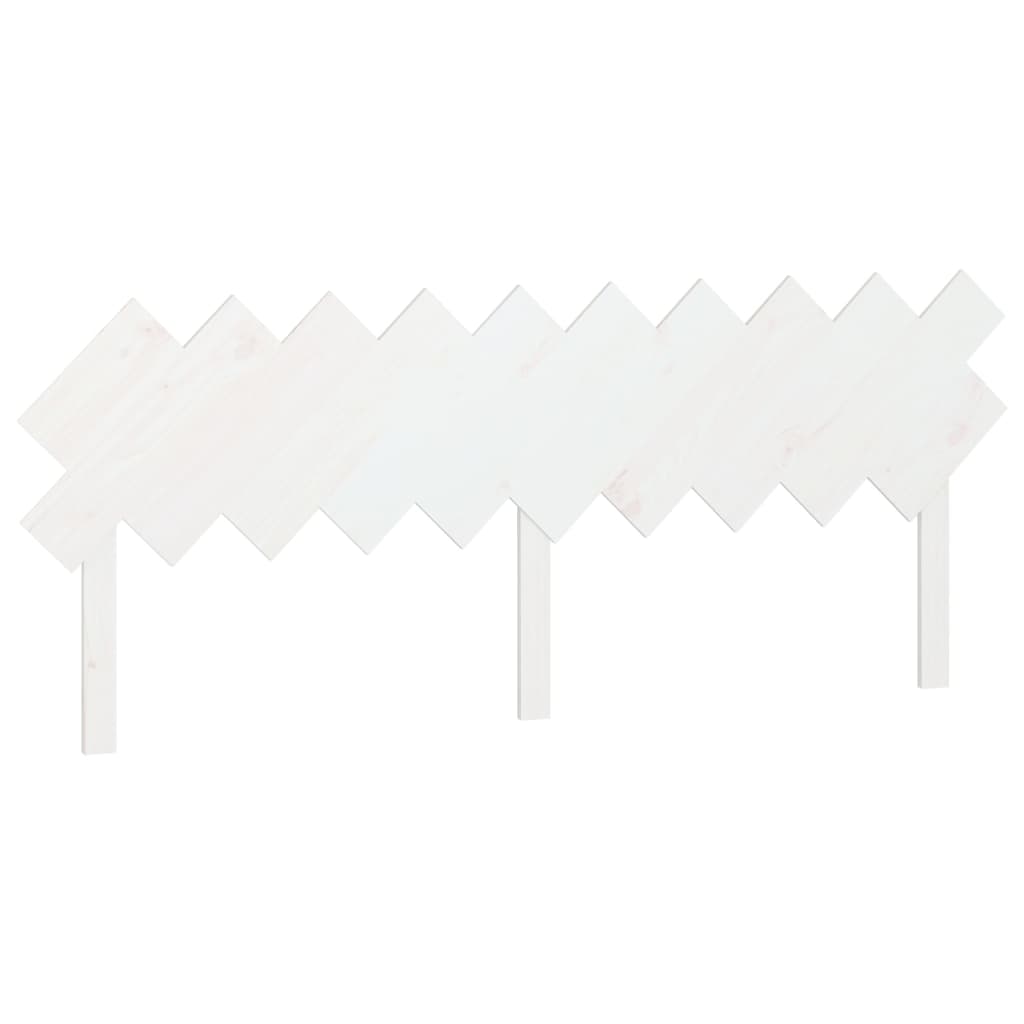 Bed Headboard White 196x3x80.5 cm Solid Pine