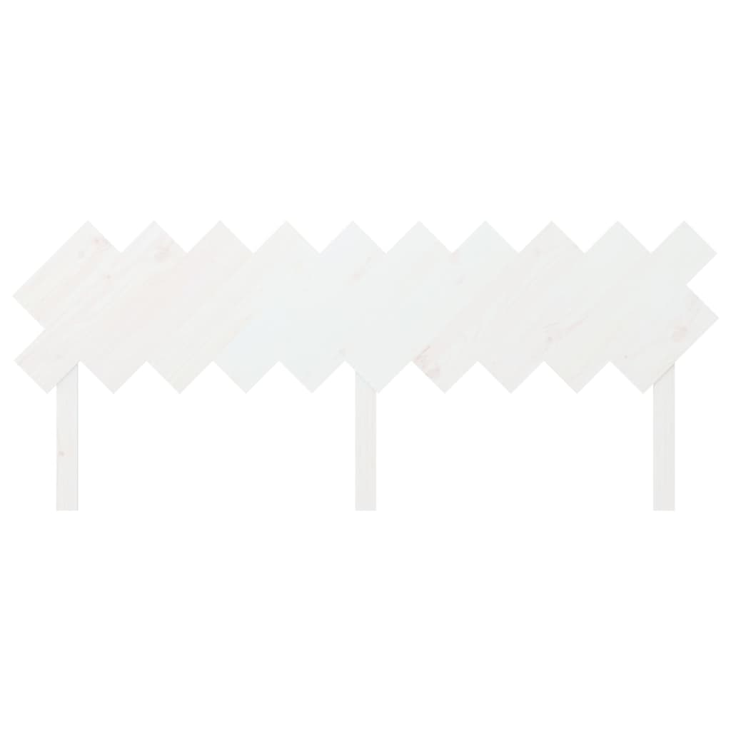 Bed Headboard White 196x3x80.5 cm Solid Pine
