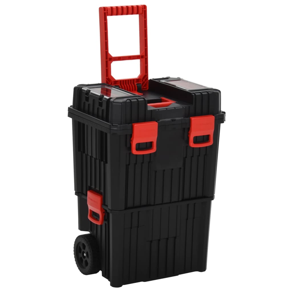 Werkzeug-Trolley Schwarz und Rot Polypropylen