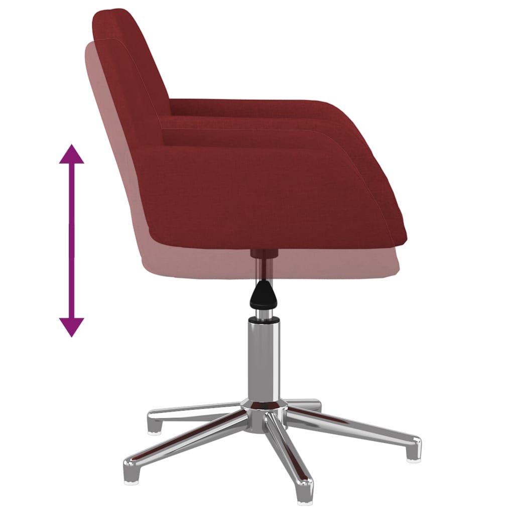 Dining chairs 2 pcs. Swivel wine red fabric