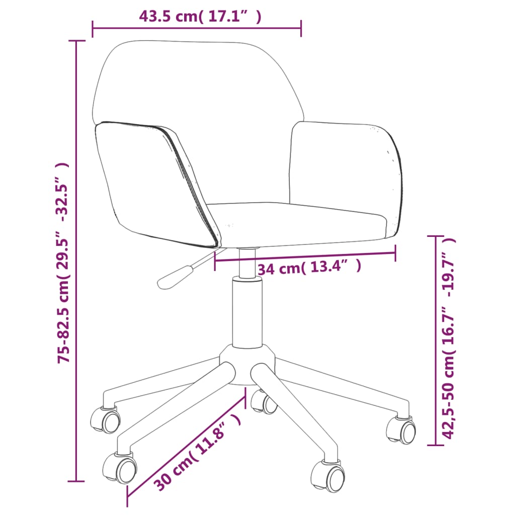 Dining chairs 2 pcs. Swivel dark grey fabric