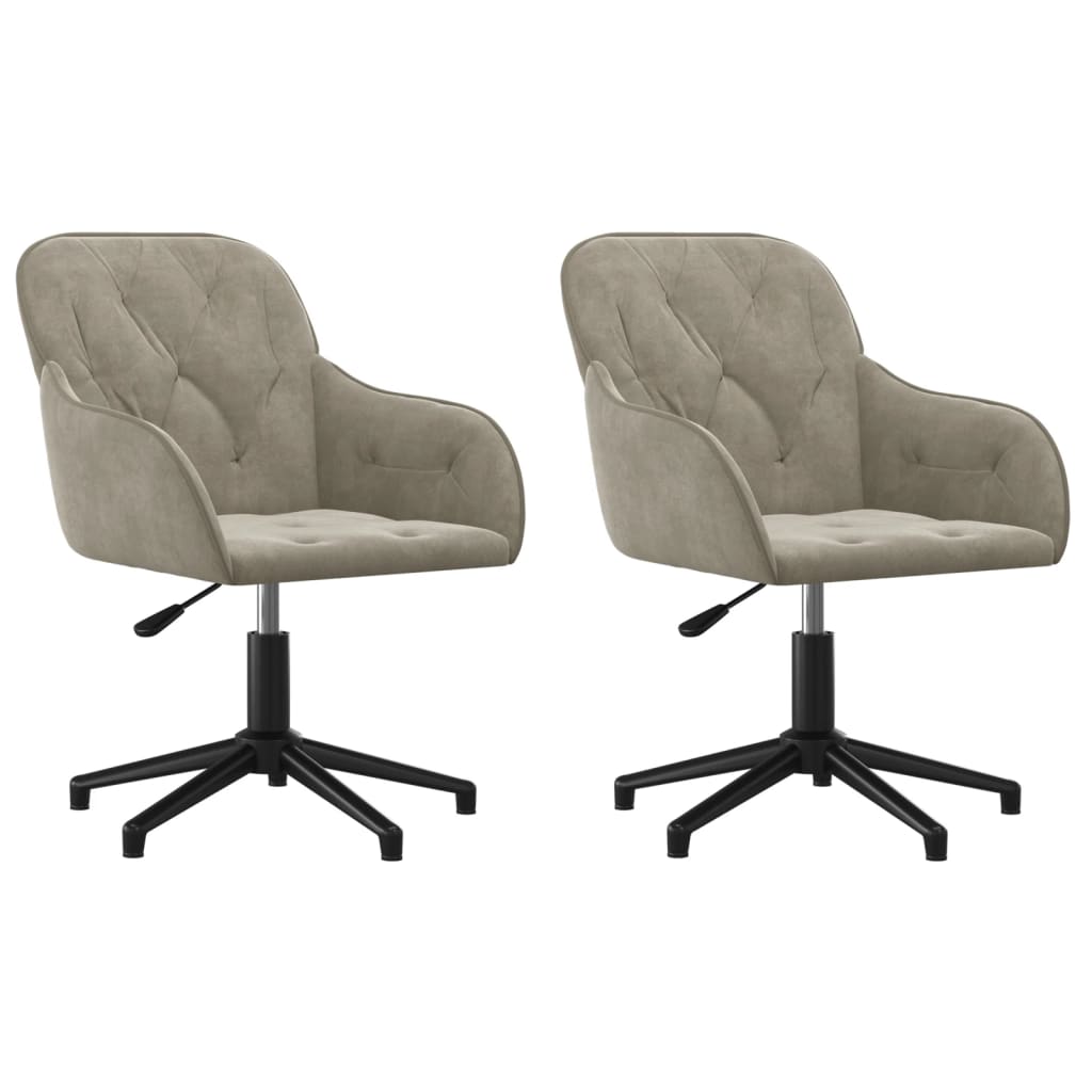 Dining Chairs 2 pcs. Swivel Light Grey Velvet