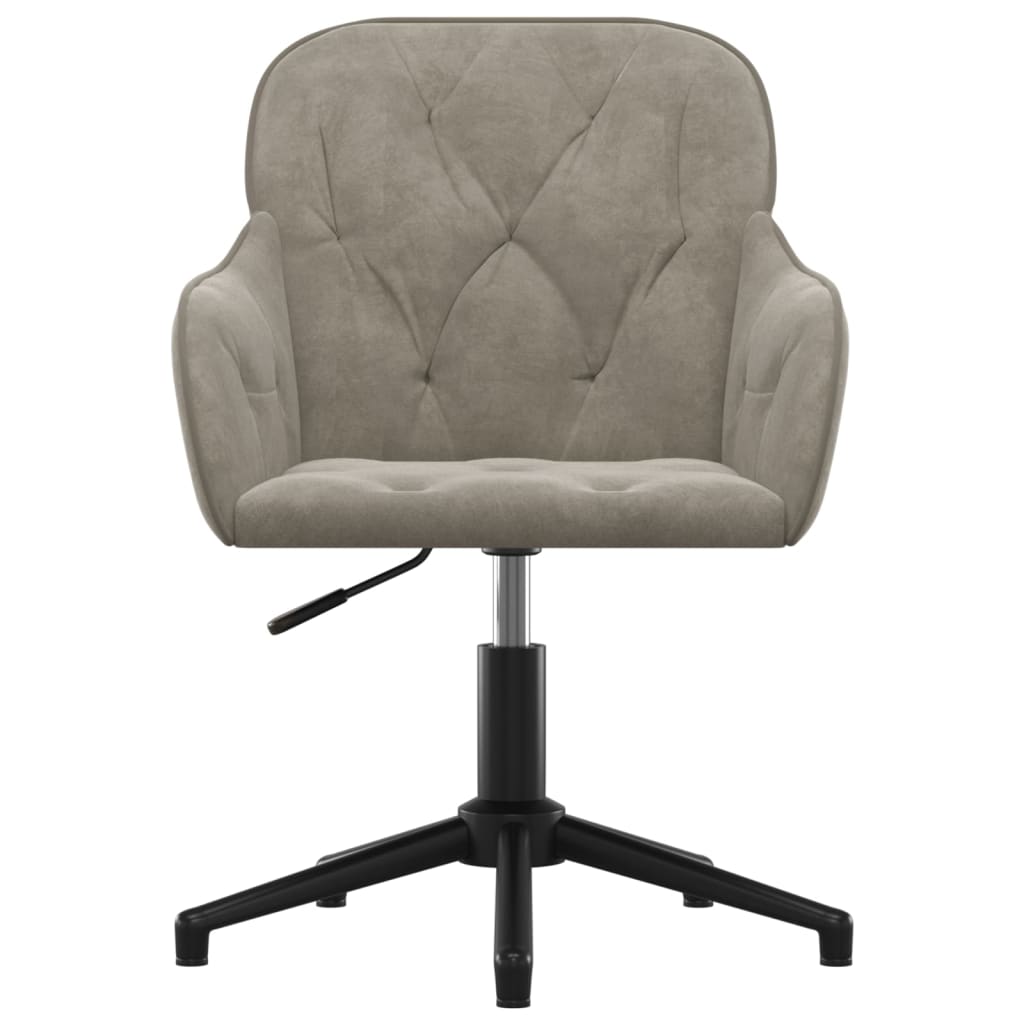 Dining Chairs 2 pcs. Swivel Light Grey Velvet
