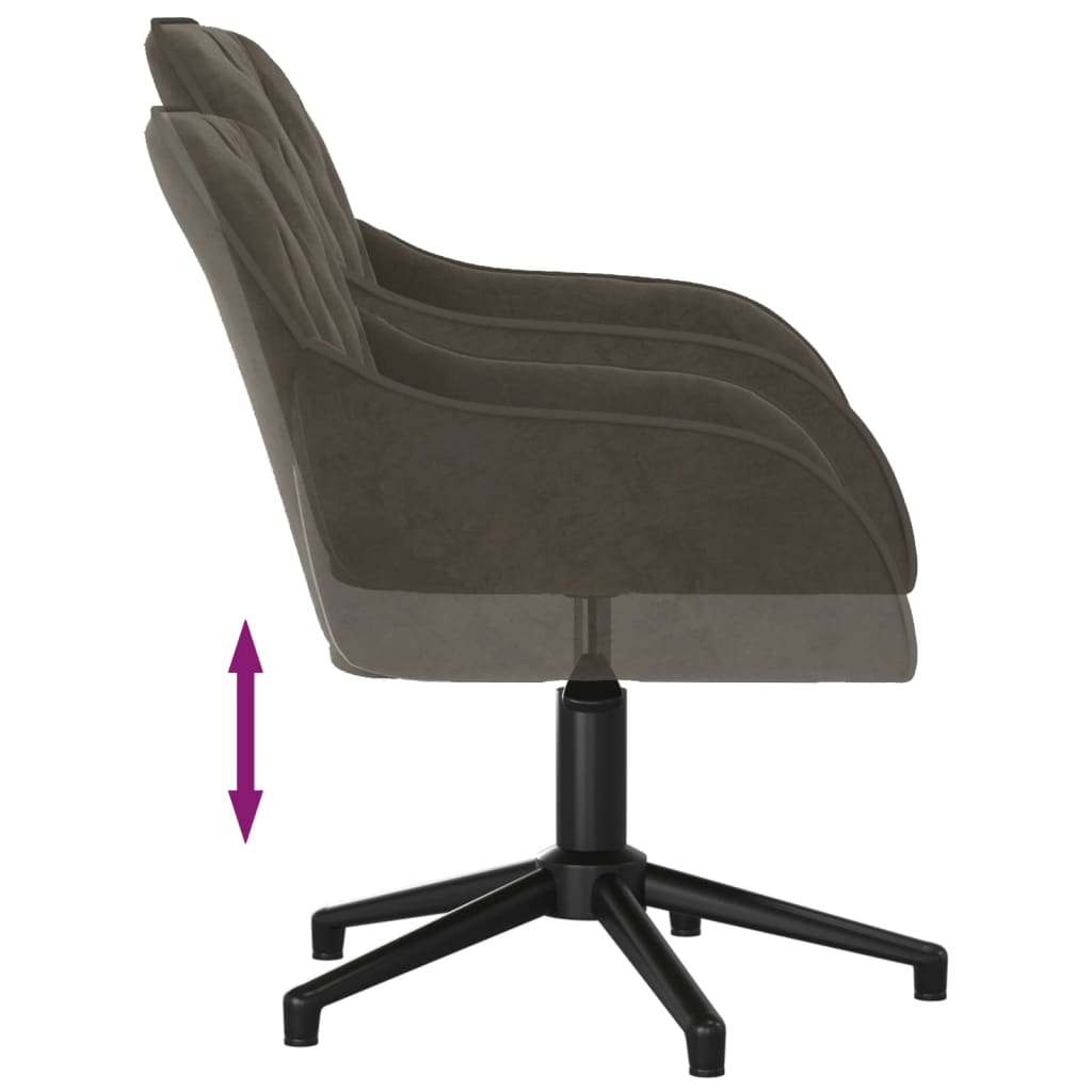 Dining Chairs 2 pcs. Swivel Dark Grey Velvet
