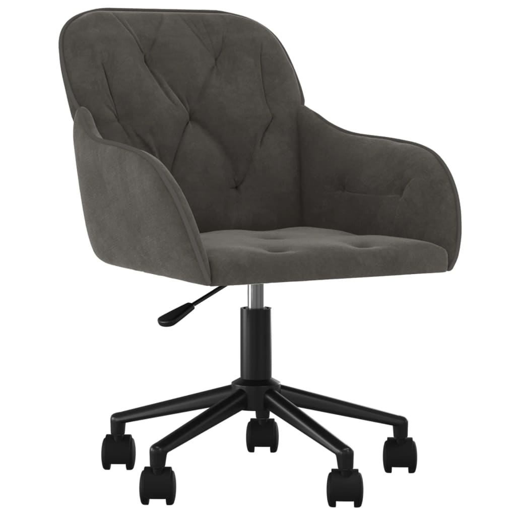 Dining Chairs 2 pcs. Swivel Dark Grey Velvet