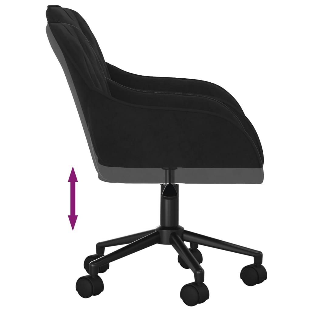 Dining Chairs 2 pcs. Swivel Black Velvet