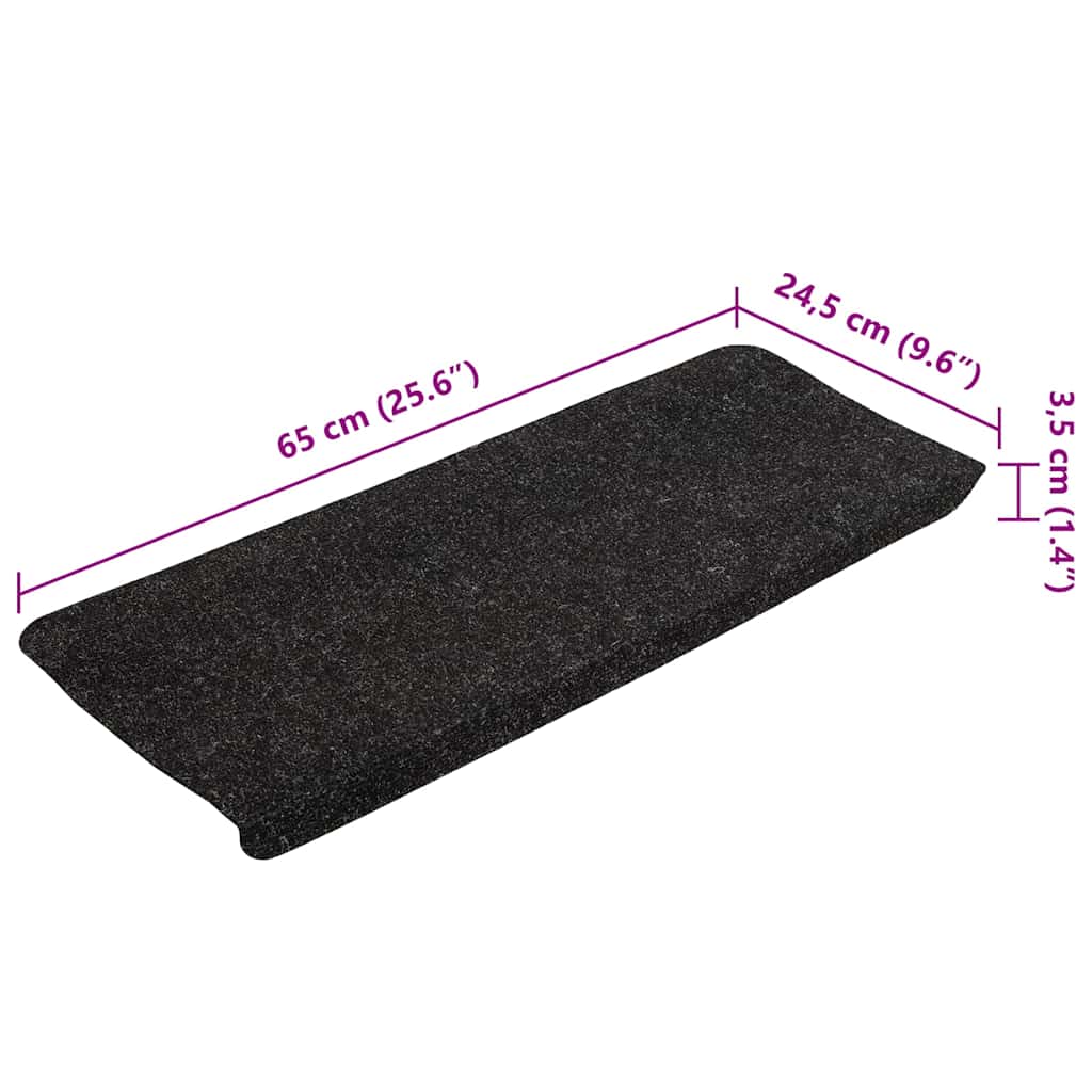 Stufenmatten Selbstklebend 15 Stk. 65x24,5x3,5 cm Anthrazit