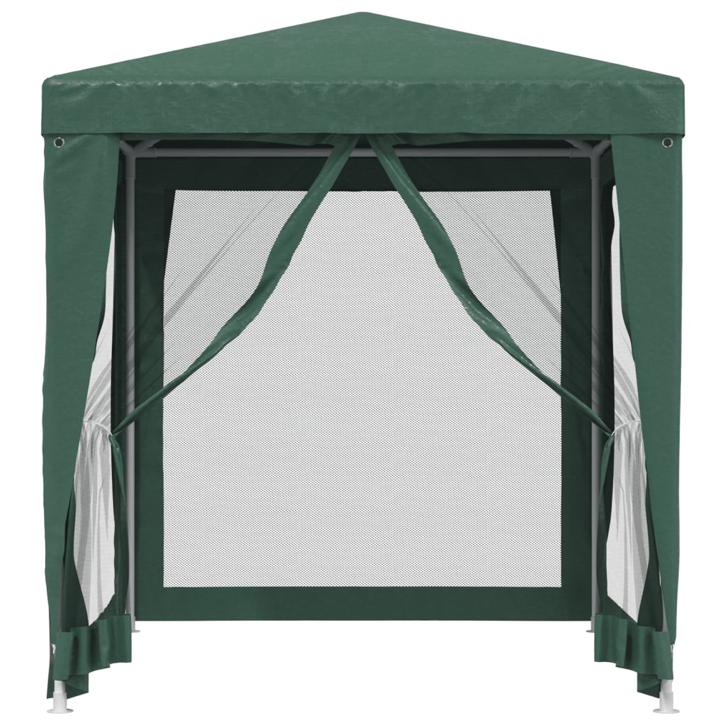 Tente de réception avec 4 parois latérales en filet vert 2x2 m HDPE