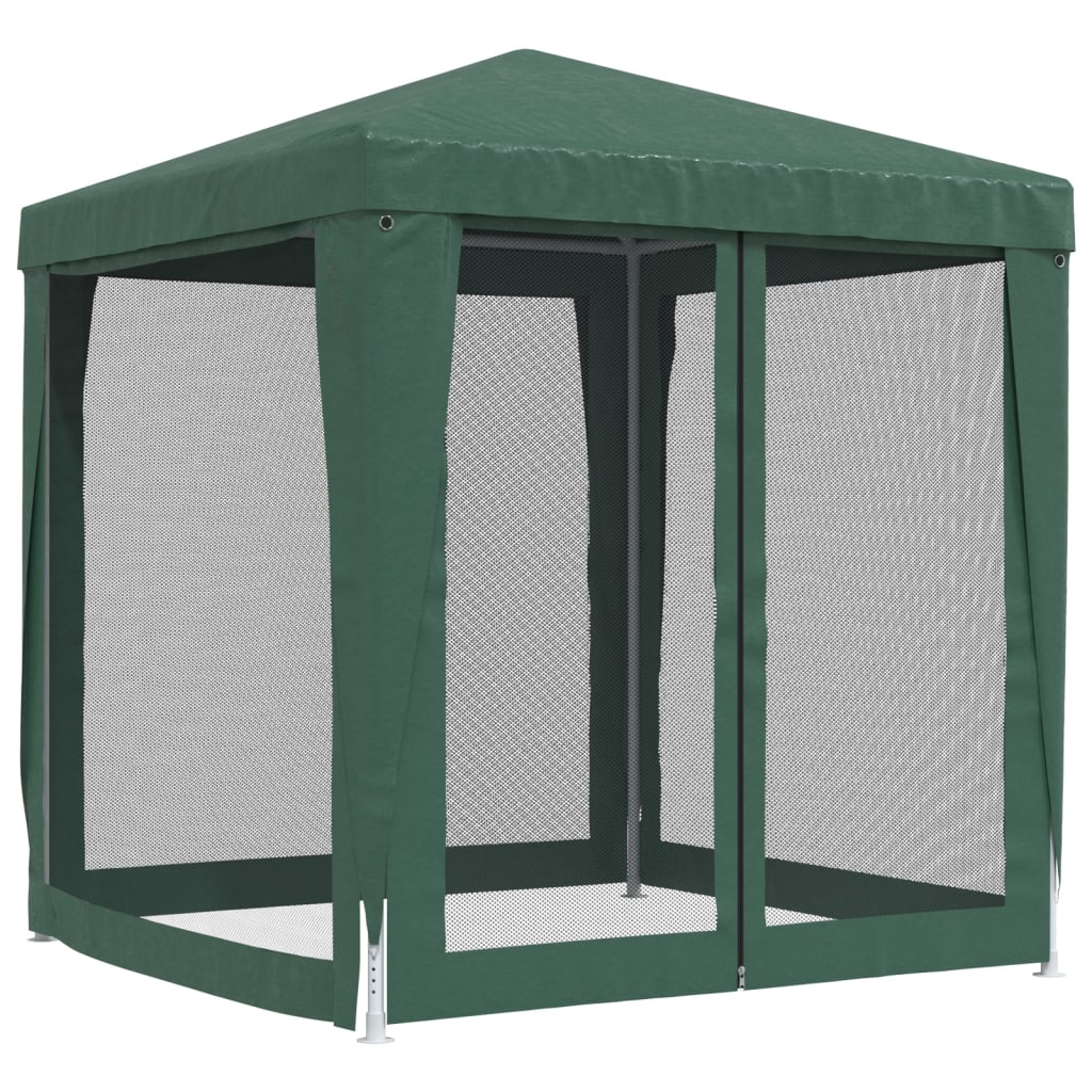 Tente de réception avec 4 parois latérales en filet vert 2x2 m HDPE