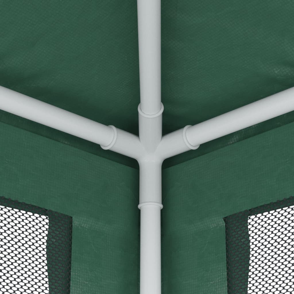 Tente de réception avec 4 parois latérales en filet vert 2x2 m HDPE