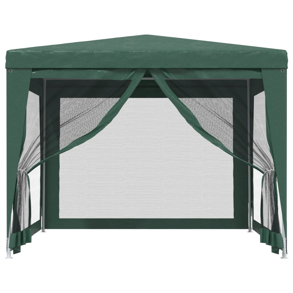 Tente de réception avec 4 parois latérales en filet vert 3x3 m HDPE