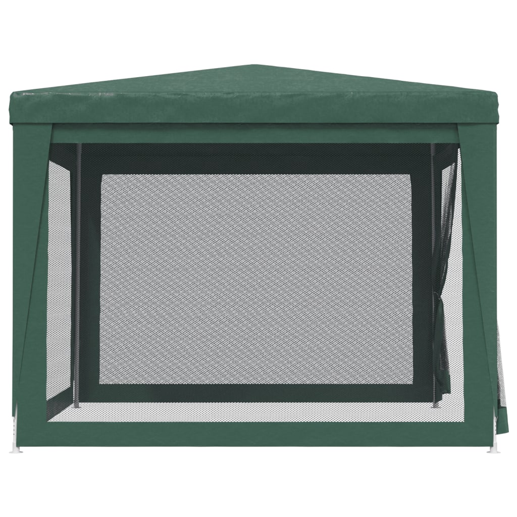 Tente de réception avec 4 parois latérales en filet vert 3x3 m HDPE