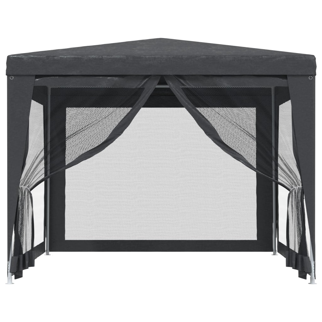 Tente de réception avec 4 parois latérales en filet anthracite 3x3 m HDPE