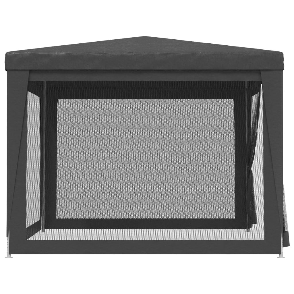 Tente de réception avec 4 parois latérales en filet anthracite 3x3 m HDPE