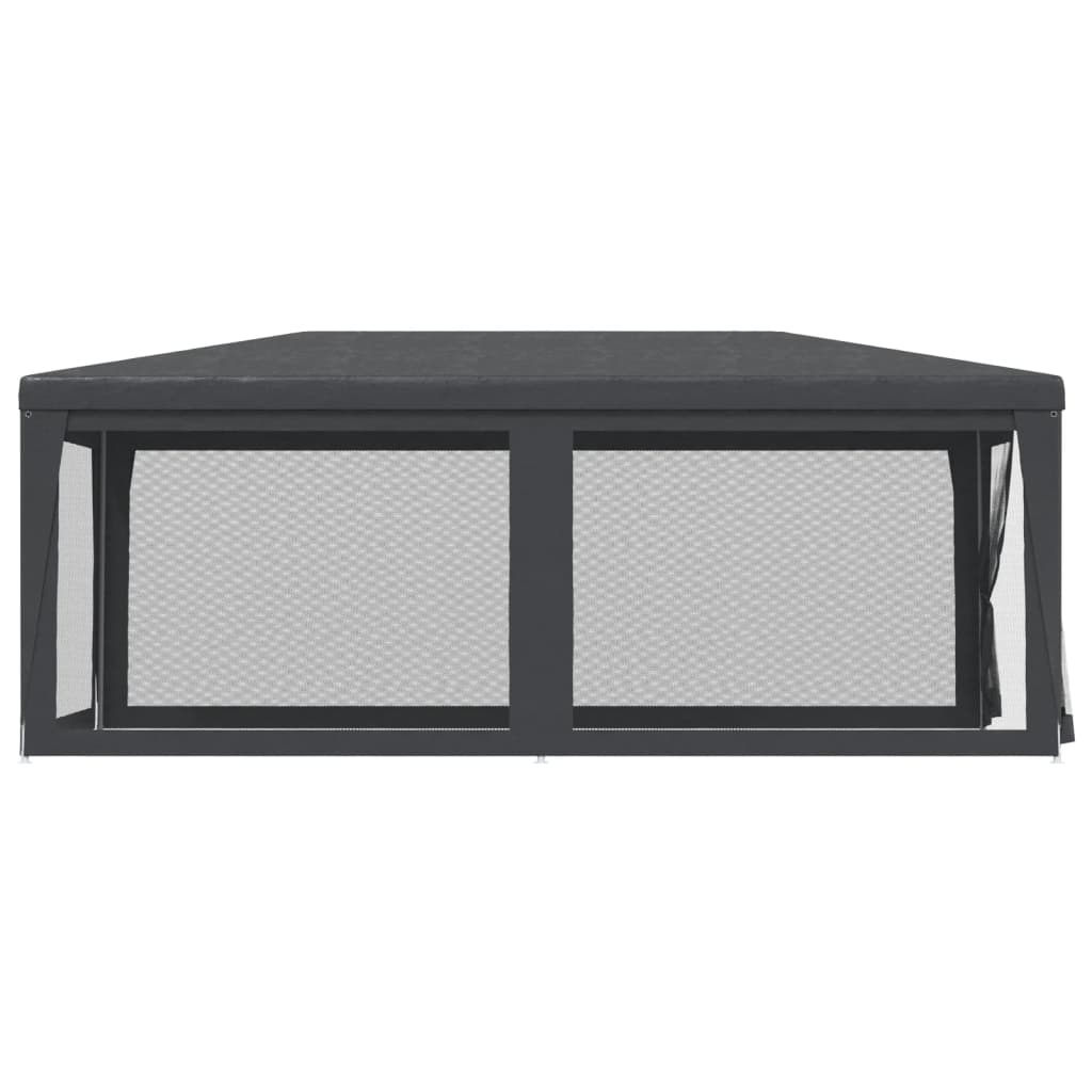 Tente de réception avec 6 parois latérales en filet anthracite 3x6 m HDPE