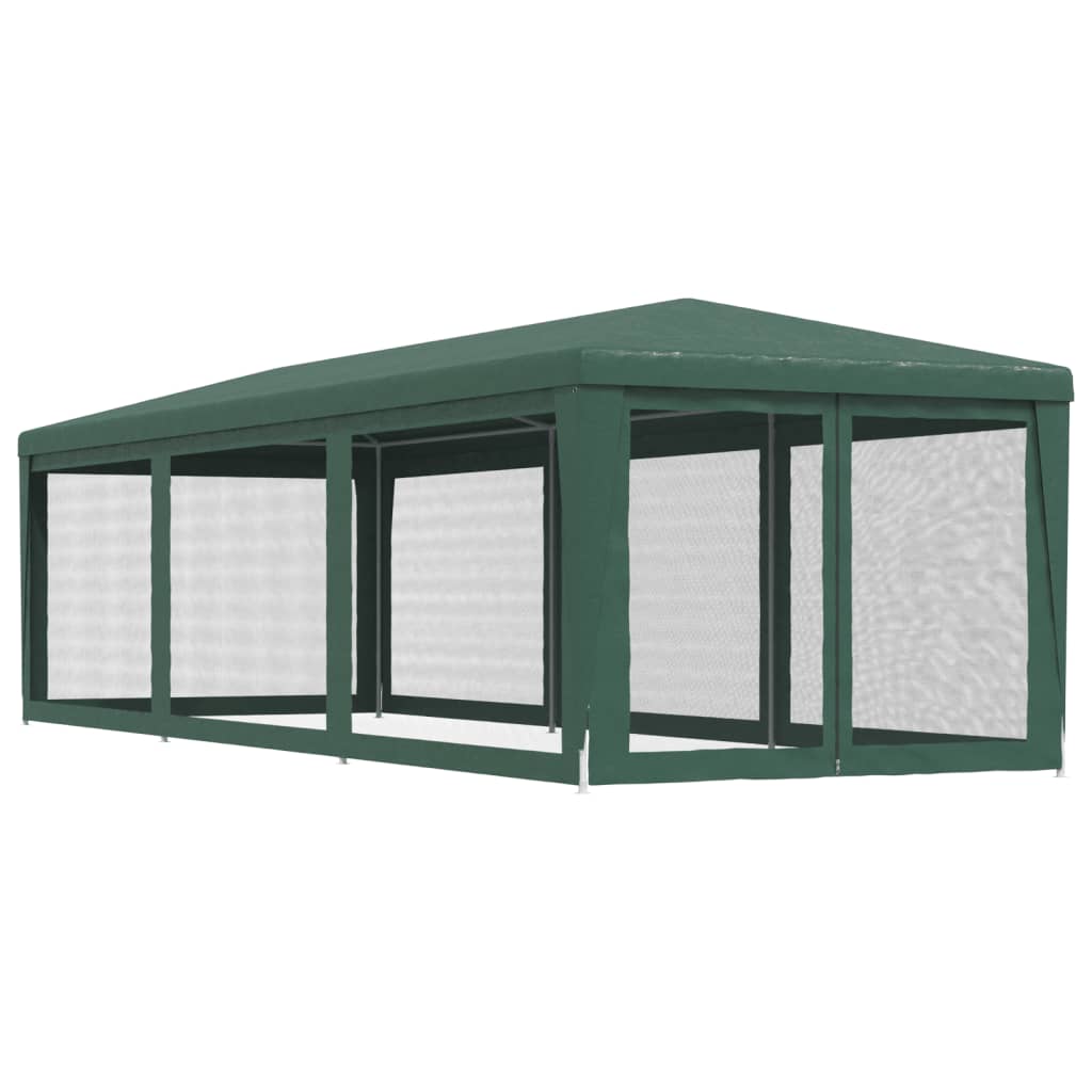Tente de réception avec 8 parois latérales en filet vert 3x9 m HDPE