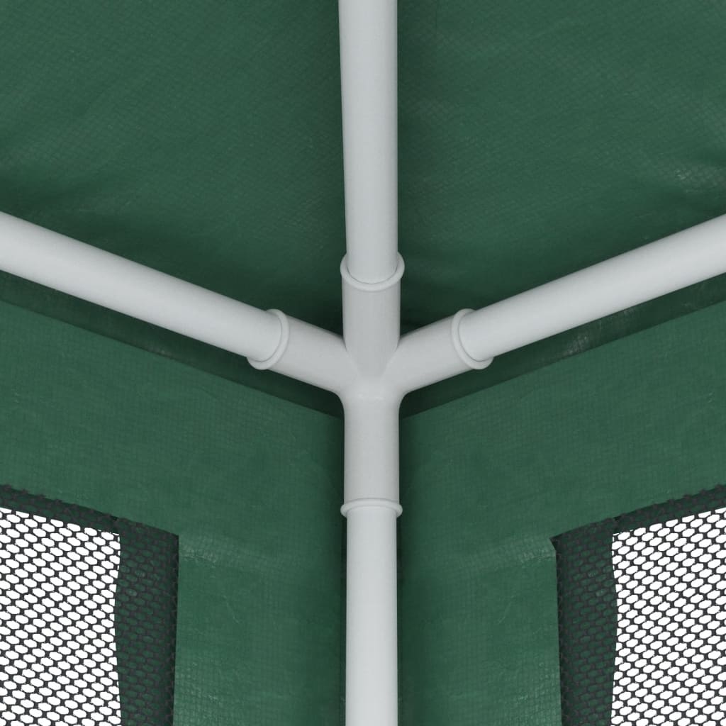 Tente de réception avec 8 parois latérales en filet vert 3x9 m HDPE