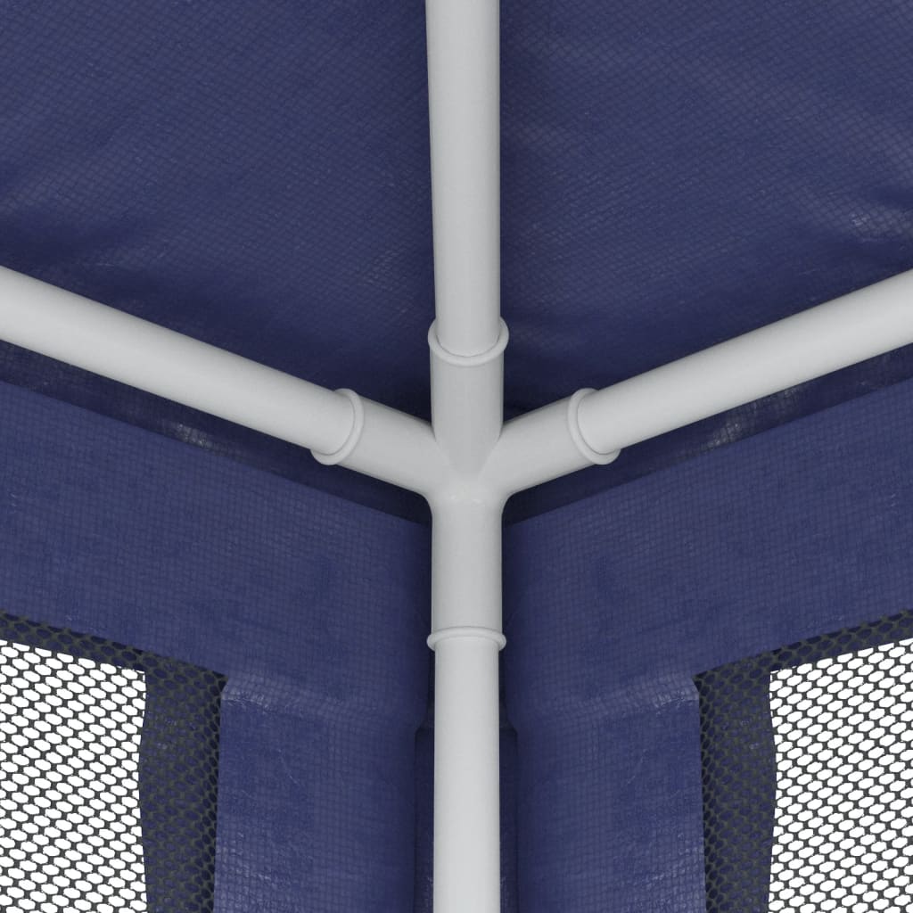 Party tent with 10 mesh side walls blue 3x12 m HDPE