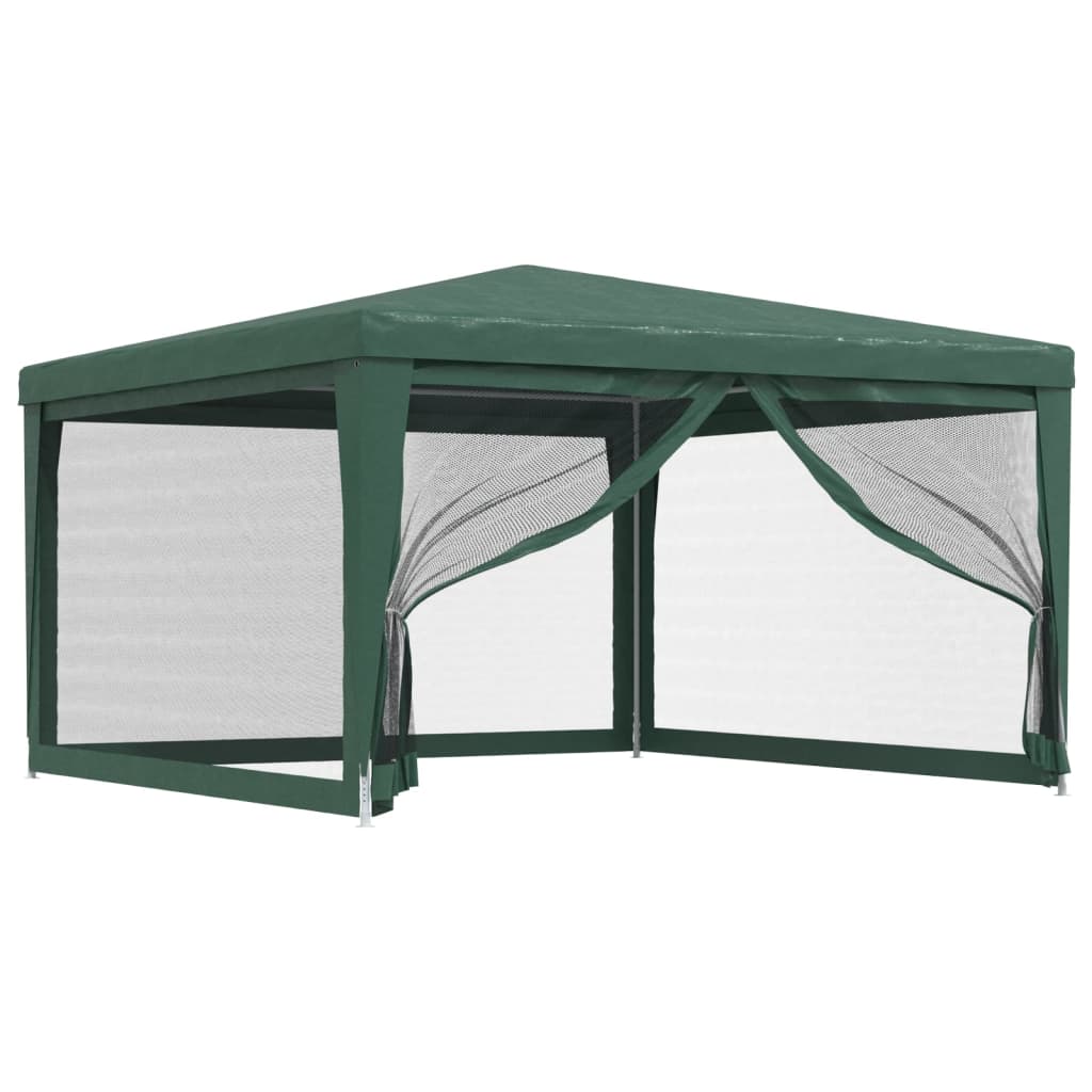 Tente de réception avec 4 parois latérales en filet vert 4x4 m HDPE
