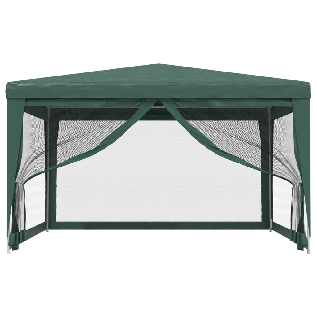 Tente de réception avec 4 parois latérales en filet vert 4x4 m HDPE