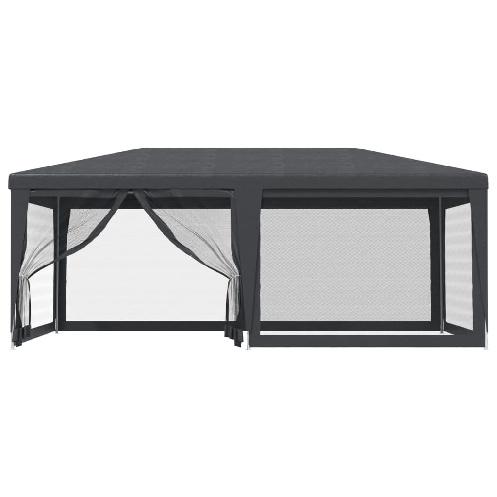 Tente de réception avec 6 parois latérales en filet anthracite 6x4 m HDPE