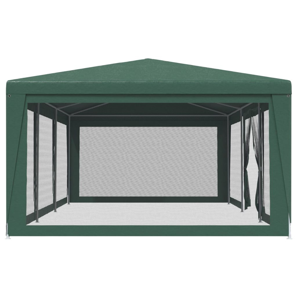 Tente de réception avec 8 parois latérales en filet vert 9x4 m HDPE