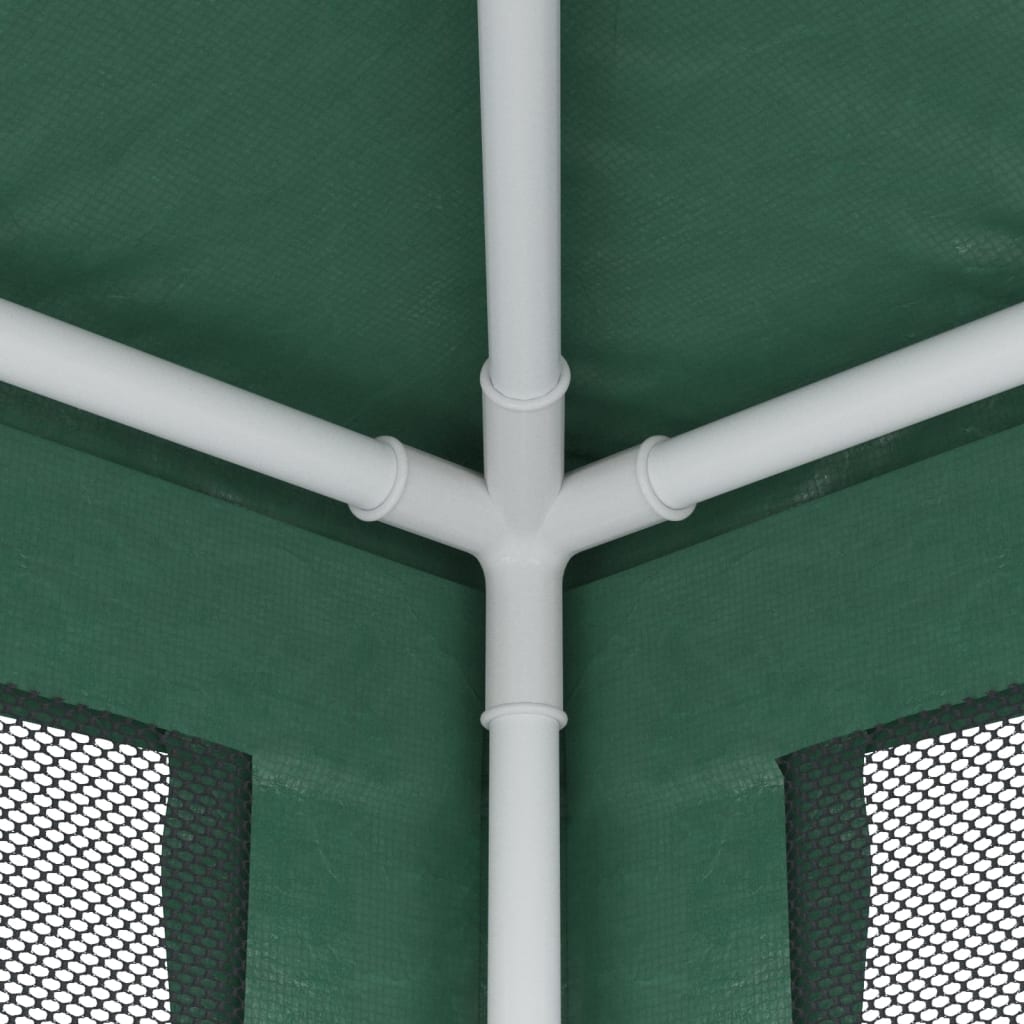 Tente de réception avec 8 parois latérales en filet vert 9x4 m HDPE