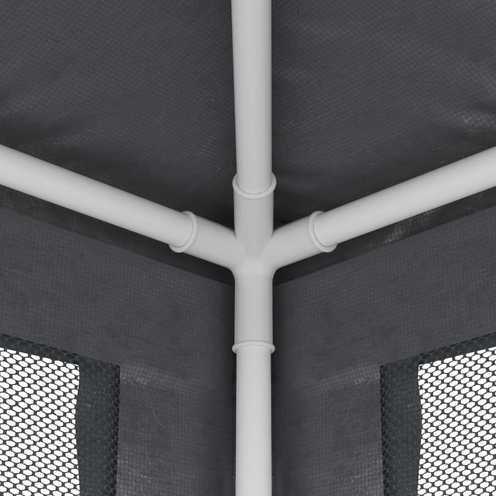 Partyzelt mit 8 Mesh-Seitenwänden Anthrazit 9x4 m HDPE