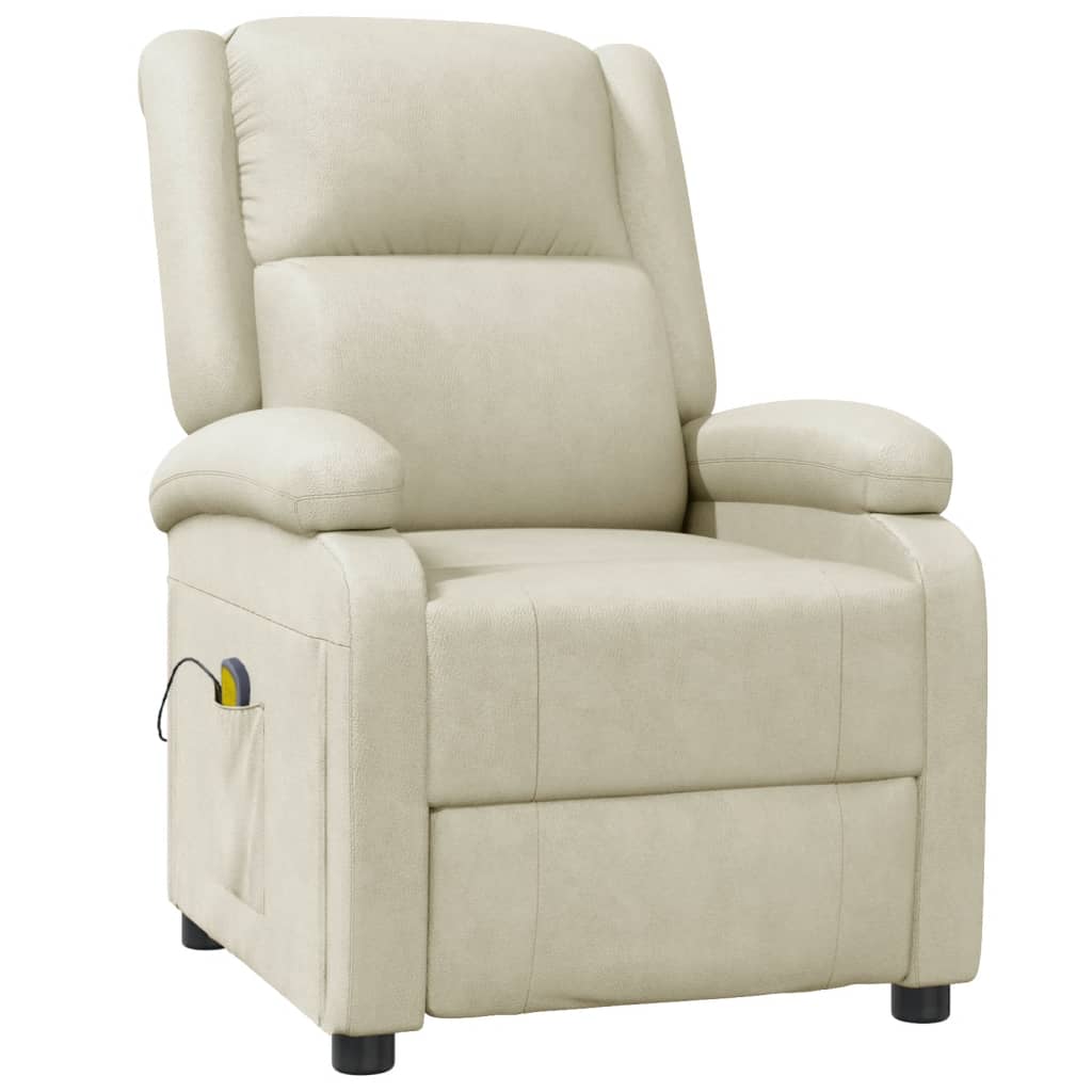 Fauteuil de massage simili cuir crème