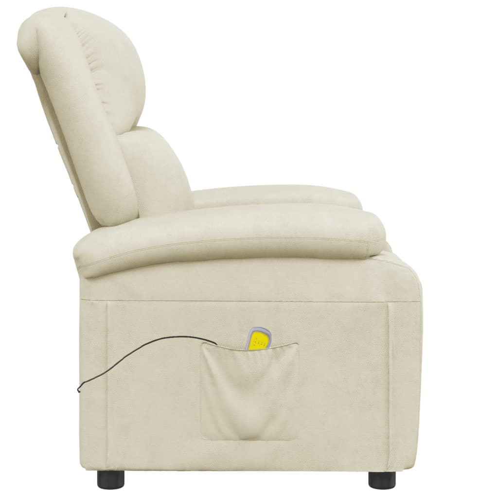 Fauteuil de massage simili cuir crème