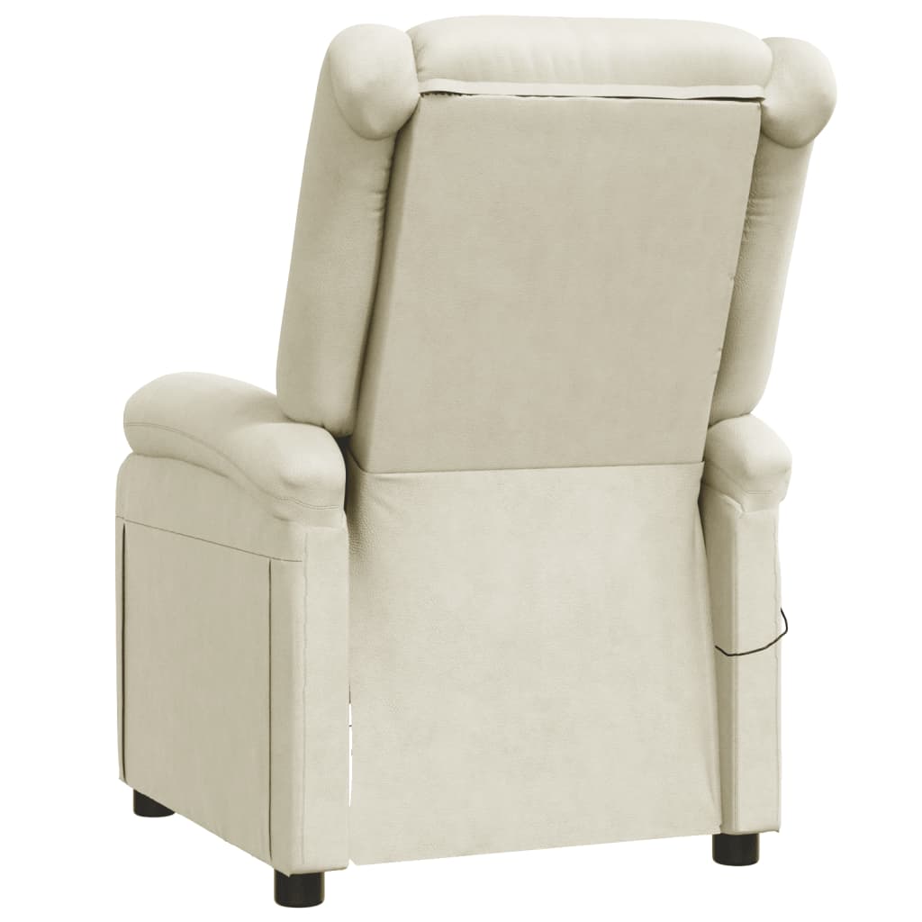 Fauteuil de massage simili cuir crème