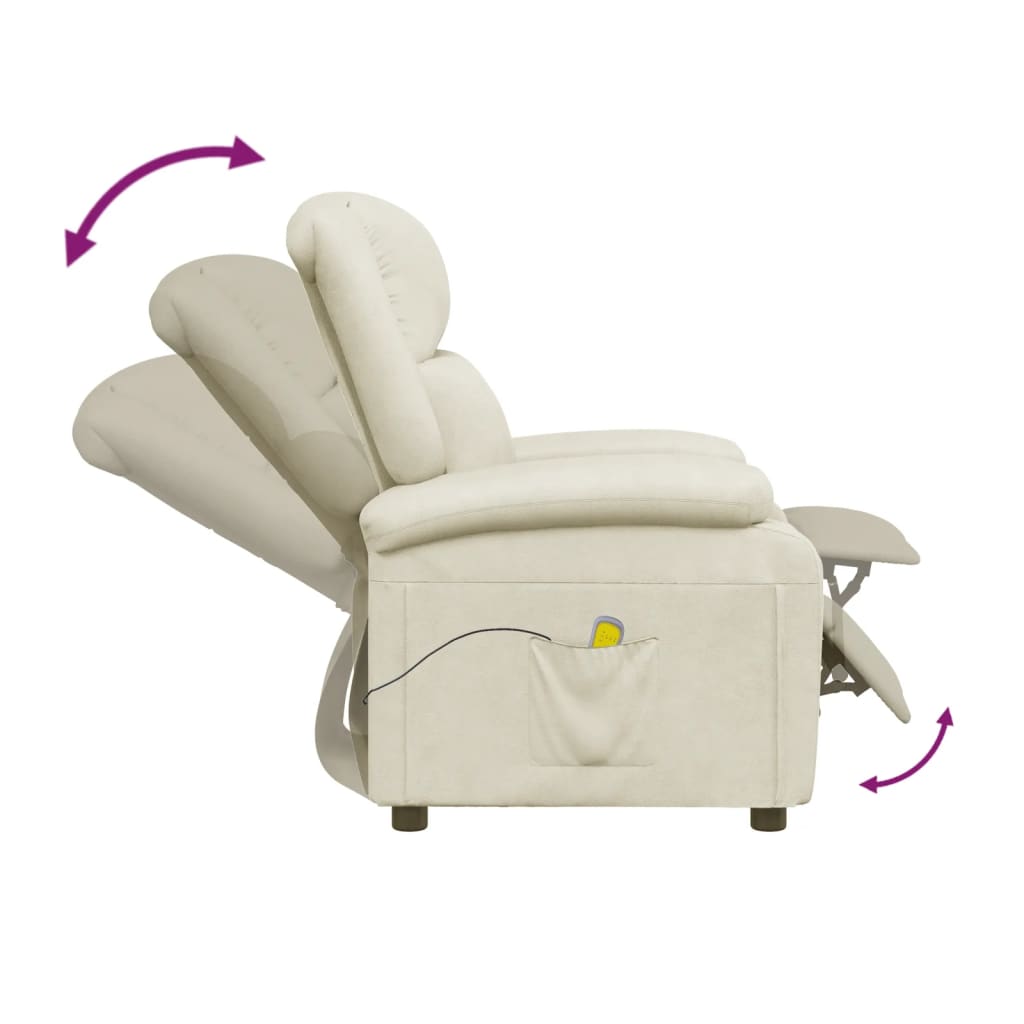 Fauteuil de massage simili cuir crème