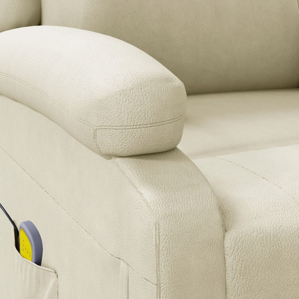 Fauteuil de massage simili cuir crème