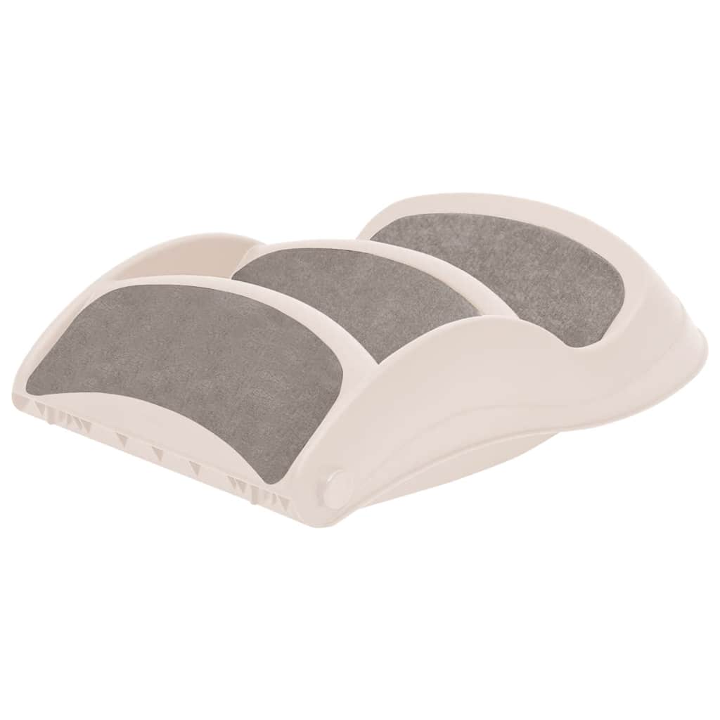Escalier pour chien 3 marches, pliable, couleur crème, 50 x 38 x 38 cm, plastique