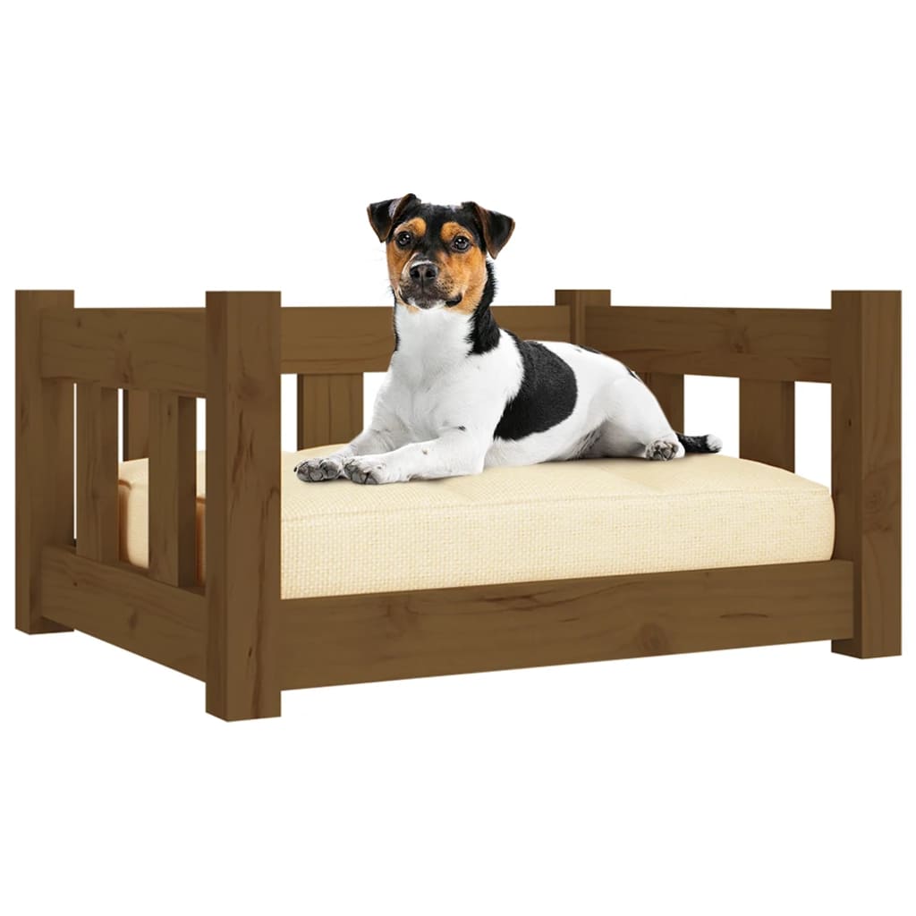 Panier pour chien marron 55,5x45,5x28 cm en pin massif