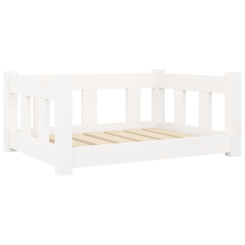 Dog Bed White 65.5x50.5x28 cm Solid Pine Wood