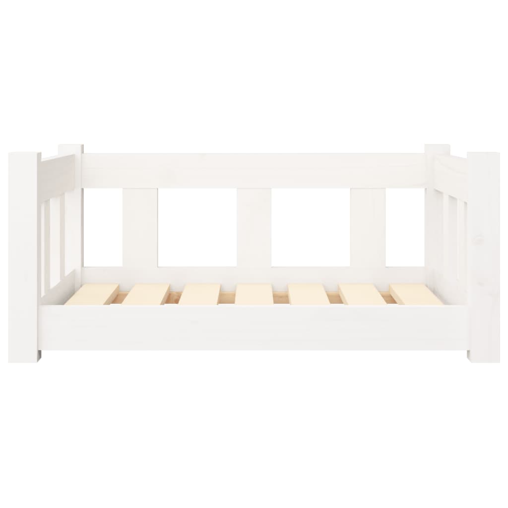 Dog Bed White 65.5x50.5x28 cm Solid Pine Wood