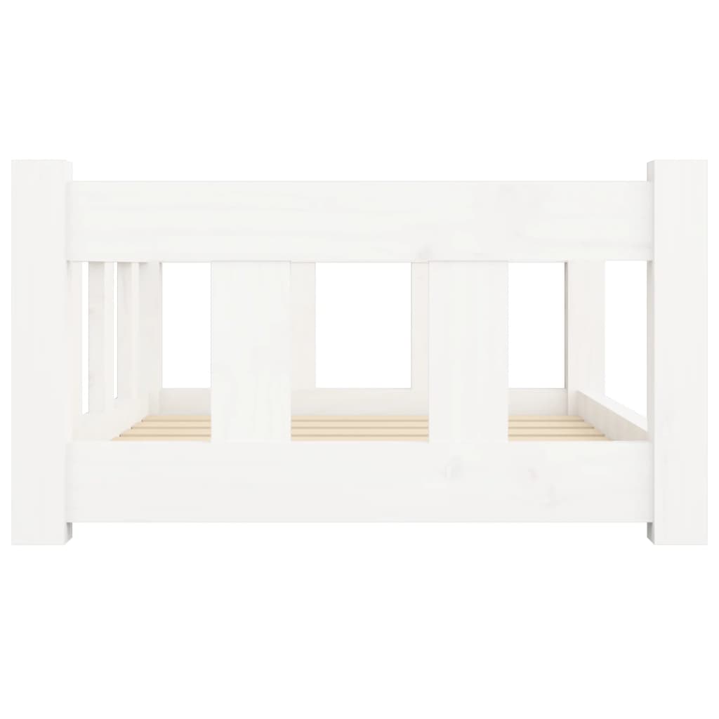 Dog Bed White 65.5x50.5x28 cm Solid Pine Wood