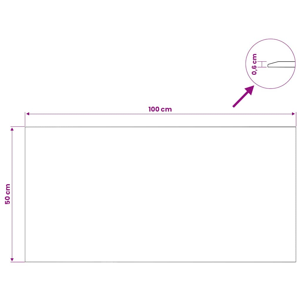 Tischplatte Transparent 50x100 cm Hartglas
