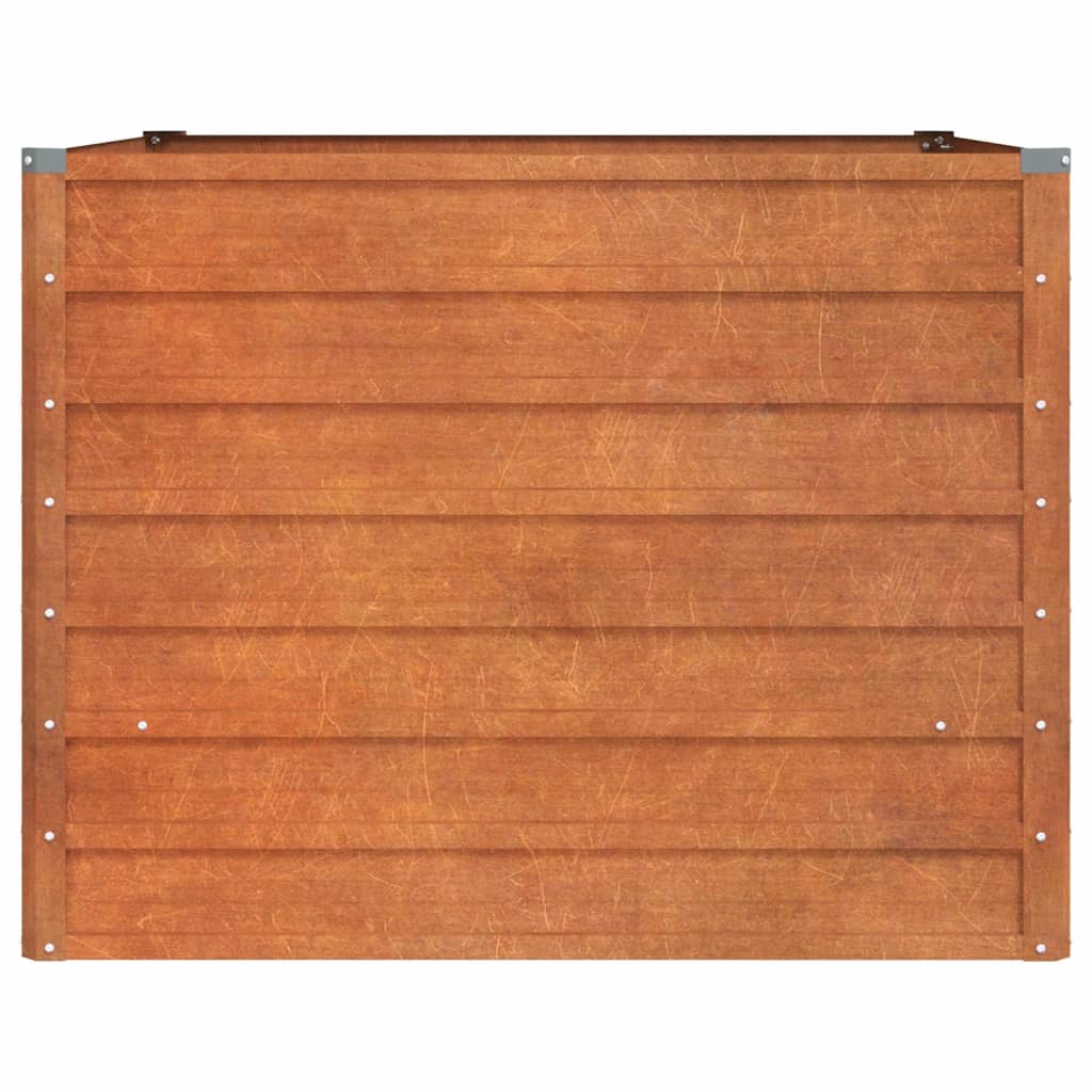 Jardinière surélevée rouillée 100x100x77 cm en acier Corten