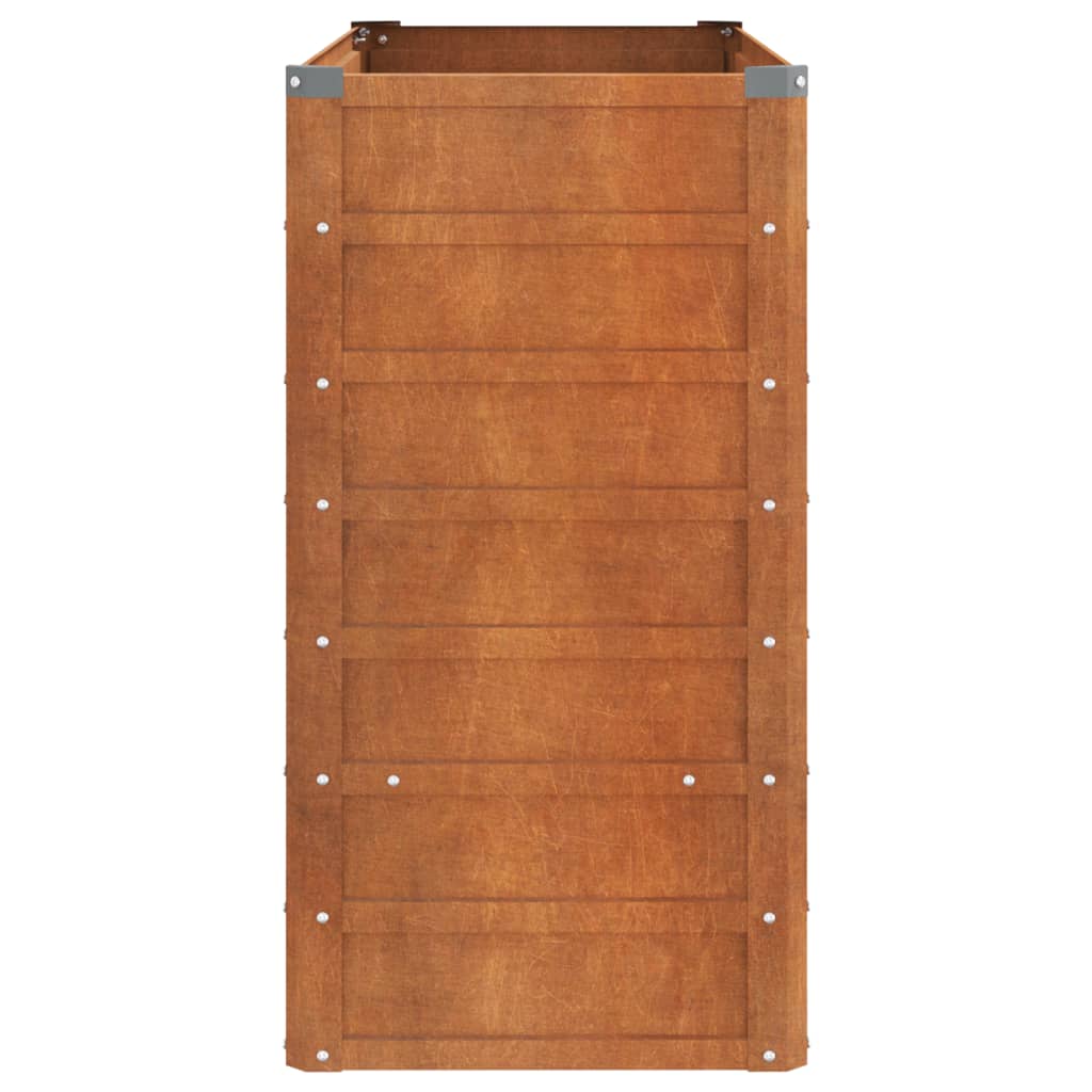 Jardinière surélevée rouillée 100x40x77 cm en acier Corten