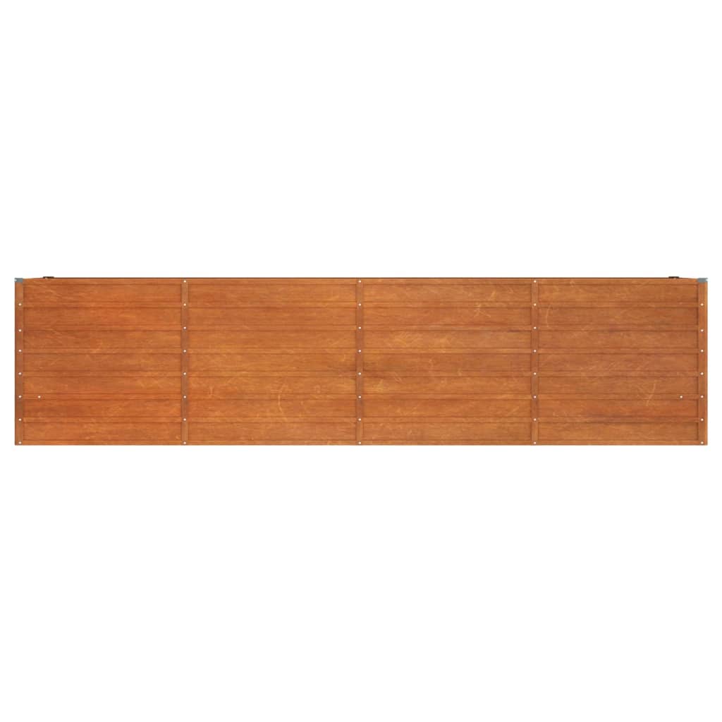 Jardinière surélevée rouillée 320x40x77 cm en acier Corten